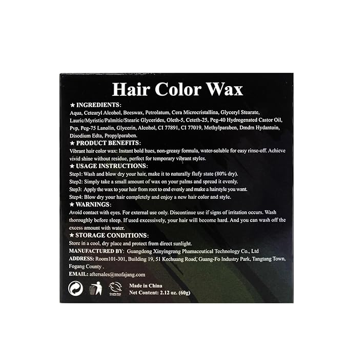 Silver Hair Wax, Temporary Hair Color for Kids, Washable & Nourishing Grey Hair Wax for Women & Men 2.12 Oz.