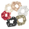 LOOKSEVEN Polka Dot Hair Scrunchies, 6PCS Bandana Scrunchy Hair Ties, Scrunchies Hair Ties for Women. (Polka Dot)