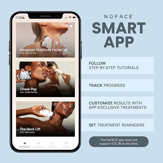 NuFACE MINI+ Microcurrent Facial Device Kit - FDA Cleared Face Sculpting & Skin Tightening Device to Contour, Lift & Tone + Microcurrent Gel Activator & Silk Creme - Violet Dusk