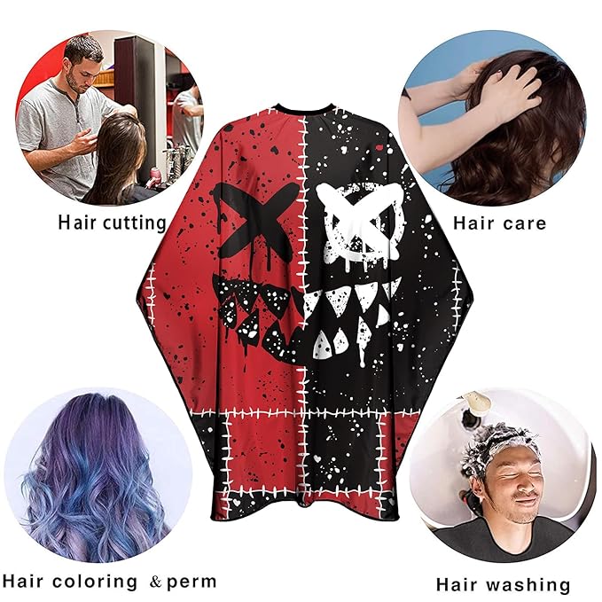 Barber Capes for Men Hair Cutting Capes with Snaps Salon Capes for Stylists Waterproof Hairdresser Gown Cape- 63”× 56”(Red)