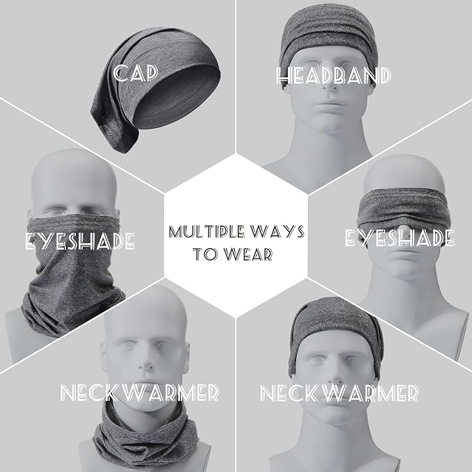 SATINIOR 6 Pcs Spandex Dreadlock Caps, Unisex Elastic Head Wraps for Long Hair, Dread Headbands with Tubes - 6 Deep Colors