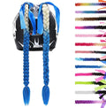 SEGO 1PCS/2PCS Helmet Pigtail Braids with Detachable Suction Cup Bowknot Ponytail Hair Many Colors (Helmet not Included)