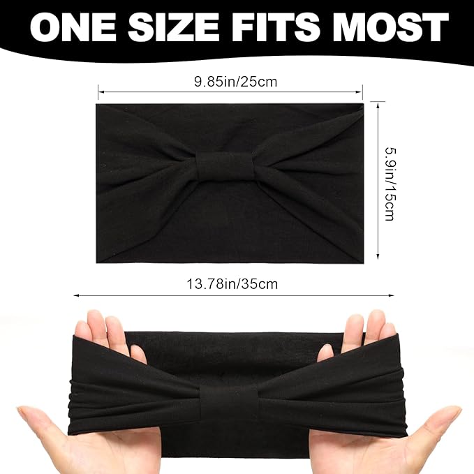 Cobahom 6Pcs Wide Headbands for Women Non Slip Soft Fabric Hair Wrap Boho Head Bands Elastic Sport Hair Bands for Workout Yoga Running (Neutral Color)
