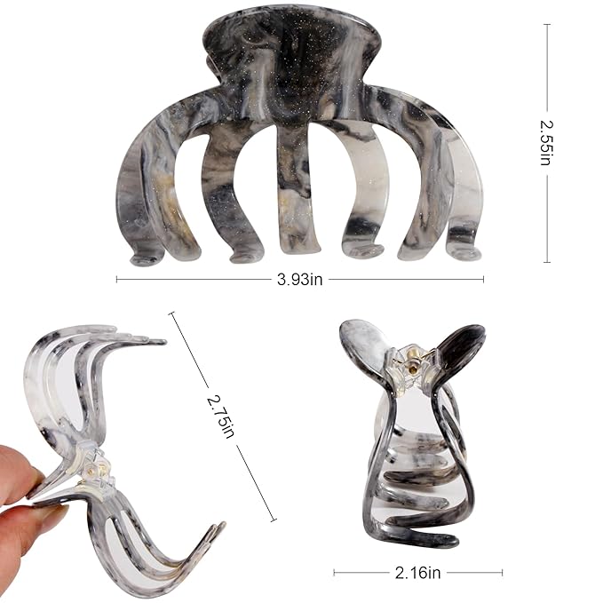 3Pcs Large Octopus Claw Clips for Women - Ideal Gift Cute & Stylish Hair Claws for Thick Hair, Everyday Hair Accessories