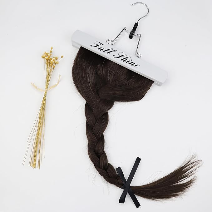 Full Shine Seamless Hair Extensions Clip in Dark Brown Hair Extensions Clip ins Brown Invisible Clip in Hair Extension Remy Hair for Short 12 Inch 3 Pcs 60 G