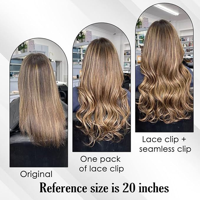 Full Shine Clip in Hair Extensions 3 Pcs 60 G Ash Blonde Highlights Bleach Blonde Human Hair Extension Clip ins Invisible Hair Extensions for Thin Hair 20 Inch