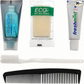 Moda West 96 Hygiene Kits - Bulk Case Wholesale Deluxe Toiletries for Men, Women, Travel, Charity, Includes Shampoo, Deodorant, Toothpaste, Razor, More, Homeless Shelters, Donations, Hotels, Travel