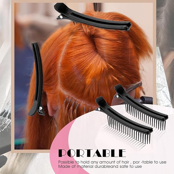 2PCS Hair Clips for Styling Sectioning, Professional Alligator Grip Clips for Salon & Home Styling - Non-Slip Sectioning Hair Holders, Perfect for Haircuts & Dyeing- Hair DIY Accessories