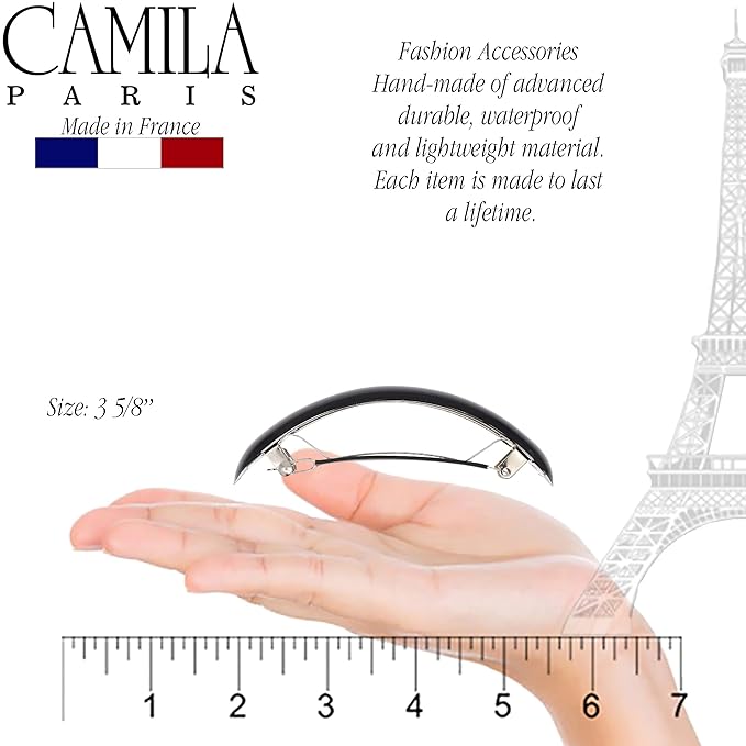 Camila Paris CP2665 French Hair Barrette Clip for Girls for Thick Curly Wavy Long Hair, Strong Hold Grip Hair Clips for Women, Automatic, No Slip Durable Styling Girls Hair Accessories, Made in France
