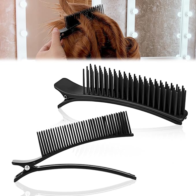 2PCS Hair Clips for Styling Sectioning, Professional Alligator Grip Clips for Salon & Home Styling - Non-Slip Sectioning Hair Holders, Perfect for Haircuts & Dyeing- Hair DIY Accessories