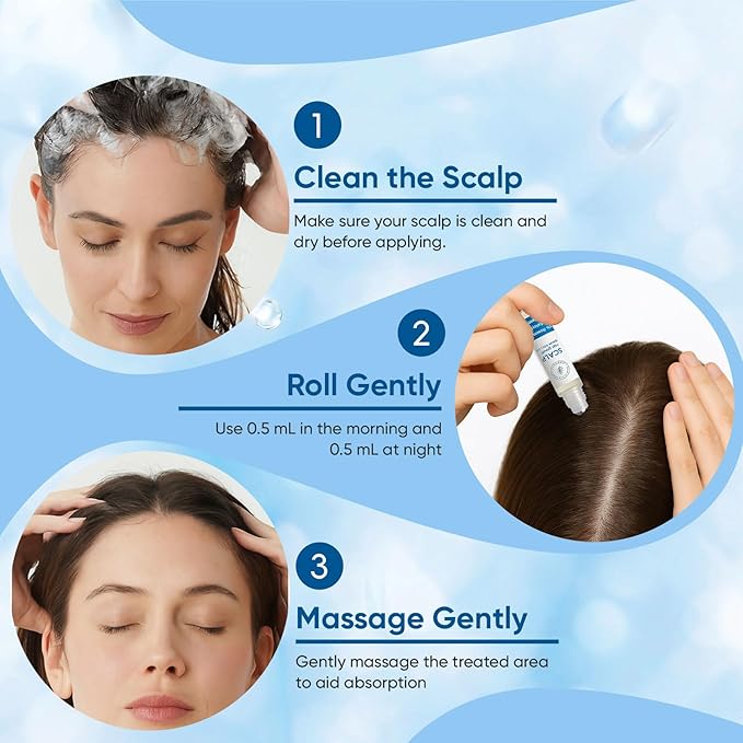 Rosemary Scalpy Hair Growth Serum Roll On, Hair Revival Ampoule, Hair Regrowth Roller for Fuller, Thicker, Stronger Hair, Repair Hairline & Thinning Hair for Men & Women (2 Pack)
