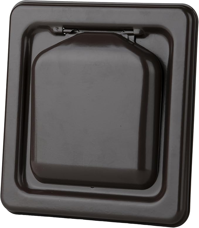 NO-PEST VENT MetalGuard, Dual Door Dryer Vent Cover Outdoor 4 Inch, Powder-Coated Heavy Duty Steel, Pest Proof, Rust Resistant, Safe & Efficient Vent Cap (Brown, STEEL 4" W/O Duct Tube)