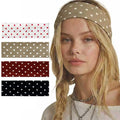 Stretchy Striped Headbands for Women & Girls 4 Pack Soft Headbands for Yoga Gym Hair Wrap Cute Elastic Hair Bands