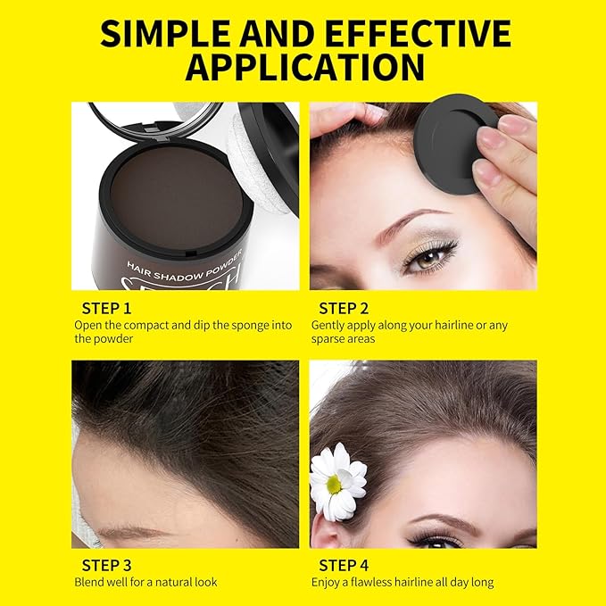 Sevich Hairline Powder 10g 2-Pack with Brush, Instantly Conceals Hair Loss & Thinning, 48H Waterproof Root Touch Up Powder, Natural Hair Shadow Toppers for Women & Men, 2 Box = 5 Boxes,Medium Brown