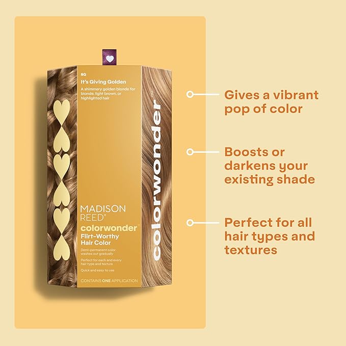 Madison Reed colorwonder Demi-Permanent Hair Color, Effortless At-Home Hair Dye, Ammonia-Free, Cruelty-Free, It's Giving Golden (8G Golden Bold), Pack of 2
