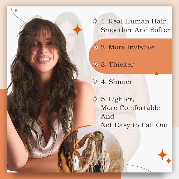 Full Shine Remy Tape in Hair Extensions Human Hair 22 Inch Tape Hair Extension Color 4 Medium Brown Seamless Skin Weft Hair for Women 50G Brazilian Straight Human Hair Extensions Tape ins 20Pcs