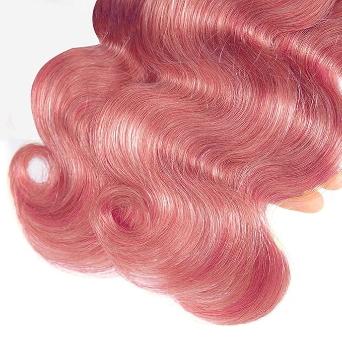 Ombre Bundles Human Hair 1Bpink Body Wave Bundle Brazilian Virgin Remy Hair 3 Bundles 26 28 30 Inch Double Weft 2 Tone Black and Pink Body Wave Bundle Hair Weave 300g