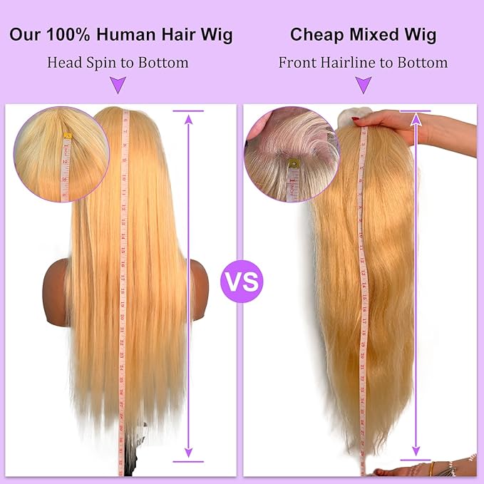 HOT STAR 613 Lace Front Wigs Human Hair 13x6 Blonde Wig Human Hair 180% Density Straight Human Hair Wigs Pre Plucked HD Lace Frontal Wig 26 Inch