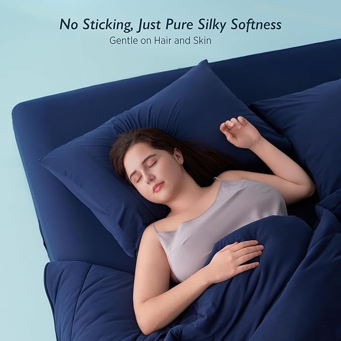Breescape Cooling Pillow Cases King Size - BlendTek™ Dry & Cool Technology for Hot Sleepers and Night Sweats, 2 Pack Ultra Soft & Smooth Pillowcases for Hair & Skin Care, 20" x 36", Twilight Blue