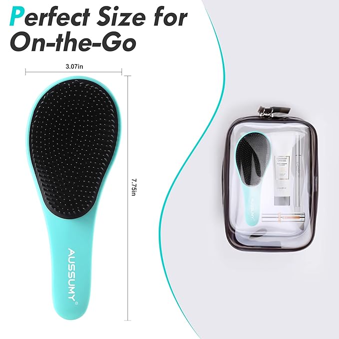 Detangling Hair Brush Set - 2 Pack Detangler Hairbrush with Ultra Soft Bristle for Effortless Tangle Removal - For Dry Wet Damaged Curly Hair for Men Women Girls Boys Kids - Orange & Pink