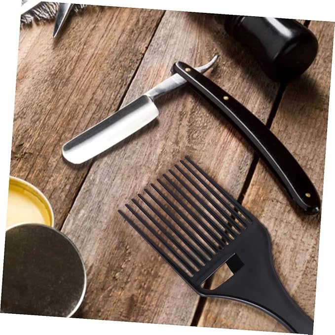 6pcs Plastic Hair Pick Combs for Afro Curly Hair Wide Tooth Detangling Accessories for Men and Women for Frizz Reduction and Smooth Styling