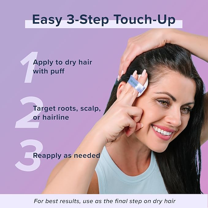 TRUHAIR Root & Scalp Cover Up Pressed Powder Compact, Waterproof, Weightless Hair Coverage & Bald Spot Concealing, Root Touch Up Hair Color for Gray Coverage & Thinning Areas, 0.35 Oz (White)