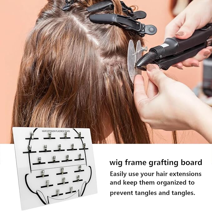 Acrylic Hair Extension Holder Board – Sturdy Styling Sectioning Plate with Clips for Hairpieces, Wigs, Wefts – Professional Salon Display & Storage Tool for Hair Extensions – Ideal for Home or Barber