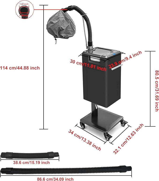 Hair Steamer Micro Mist Scalp Detoxify for Hair Wash Reclining Chair Bed Attachment Professional Hair Care for Salon SPA Barber Shop Fully Metal Material Elitzia ET1940
