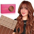 WENNALIFE Tape in Hair Extensions Human Hair, 40pcs 120g 26 inch Dark Auburn Copper Hair Extensions Real Human Hair Straight Tape in Extensions Invisible Human Hair Extensions Reusable Real Hair Exten