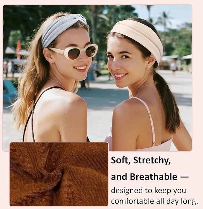 TERSE Headbands for Women Non Slip: Twist Head Bands for Women's Hair Trendy Solid Colors