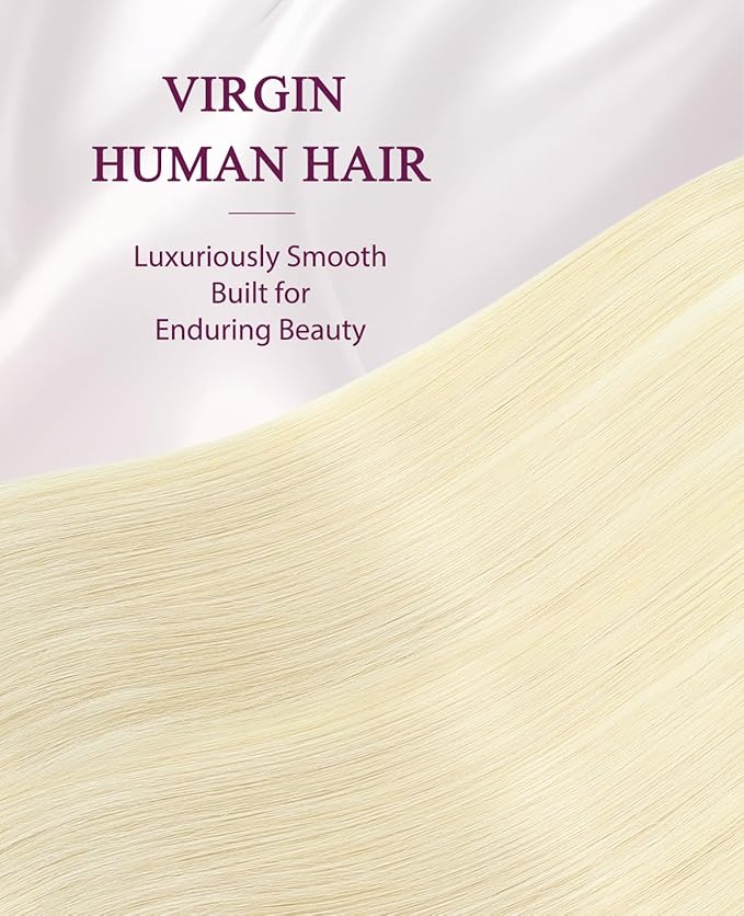 Pinkpearl Invisible Tape in Hair Extensions Human Hair, 20pcs 20inch 55g #60 Platinum Blonde Injection Tape in Extensions Real Remy Straight Seamless Silky Human Hair Injected