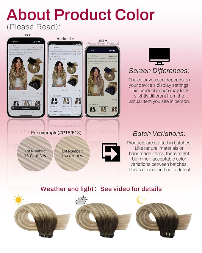 Moresoo Seamless Clip in Hair Extensions Human Hair Balayage Remy Straight PU Weft Human Hair Clip in Extensions Full Head Ombre Brown to Light Brown with Golden Blonde 7pcs/120g 22inch