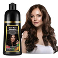 Instant Dark Brown Hair Dye Shampoo for Gray Hair - Long Lasting Herbal Formula, Colors in Minutes, 3 in 1 for Women and Men, 17.6 FL OZ