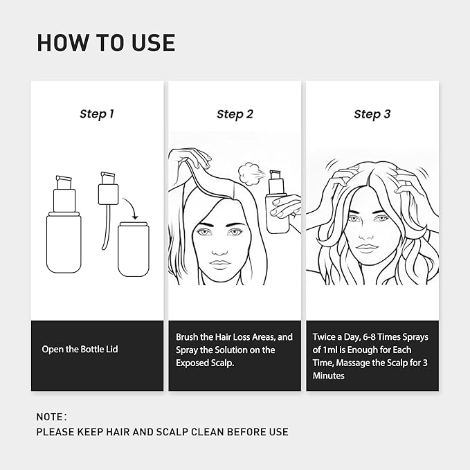 0.5% KINTOR KX-826 Hair Growth Spray,Oil Control Strengthen Hair,Hair Regrowth Products for Women&Men,Basic,180ml