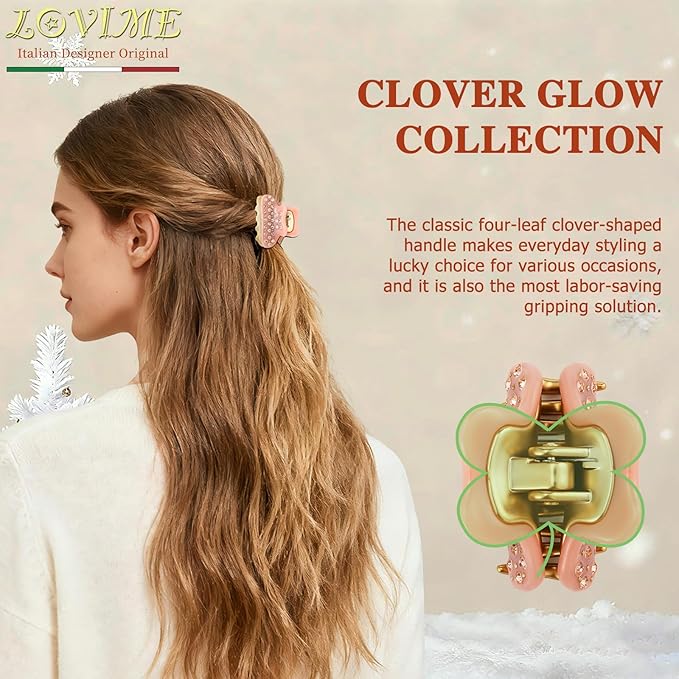 2026 Premium Durable Hair Claw Clip for Women, Original Italian Designed Strong Grip Hair Clips for Normal Fine Thin Hair, No Slip Jaw Clips with Gift Box for Christmas Birthday Girls, 1.7 Inch Pink