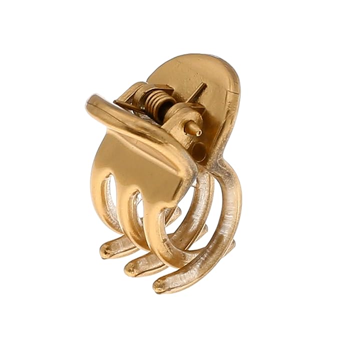 Camila Paris CP2913 French Hair Clip for Women, Set of 6 Extra Small Gold, Girls Hair Claw Clip Jaw Fashion Durable Styling Hair Accessories for Women, Ladies Strong Hold Grip Clamp, Made in France