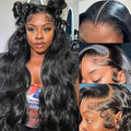 30 Inch 13x4 Lace Front Wigs Human Hair 180% Density Body Wave HD Lace Frontal Wigs Human Hair Pre Plucked Glueless Wigs for Women 100% Virgin Human Hair Natural Color
