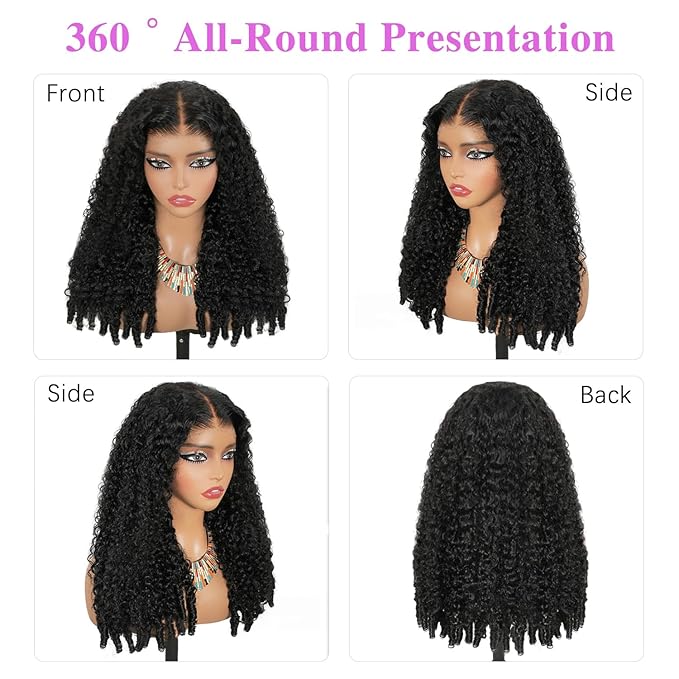 7x6 Burmese Curly Glueless Wigs Human Hair Pre Plucked Pre Cut 250% Density Drawstring Wig for Black Women 7x6 HD Lace Front Wigs Human Hair Glueless Wear and Go Nautural Color 26 Inch