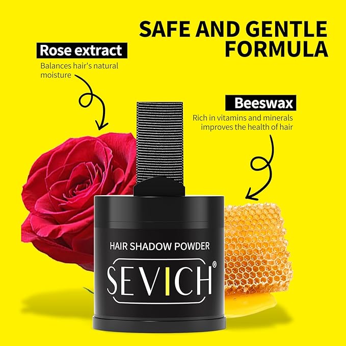 Sevich Hairline Powder 10g Large Capacity,Instantly Conceals Hair Loss,Root Touch up Powder,Hair Shadow Toppers for Women & Men Thinning Gray Hair,48H Makeup Lasting,1 Box = 2.5 Boxes,Light Brown