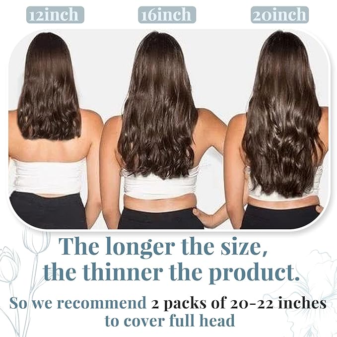 RUNATURE Clip in Hair Extensions 20 Inch 50g 3pcs Dark Brown Highlight Light Brown Human Hair Extensions Clip Ins Long Natural Remy Hair Extensions Thick Ends