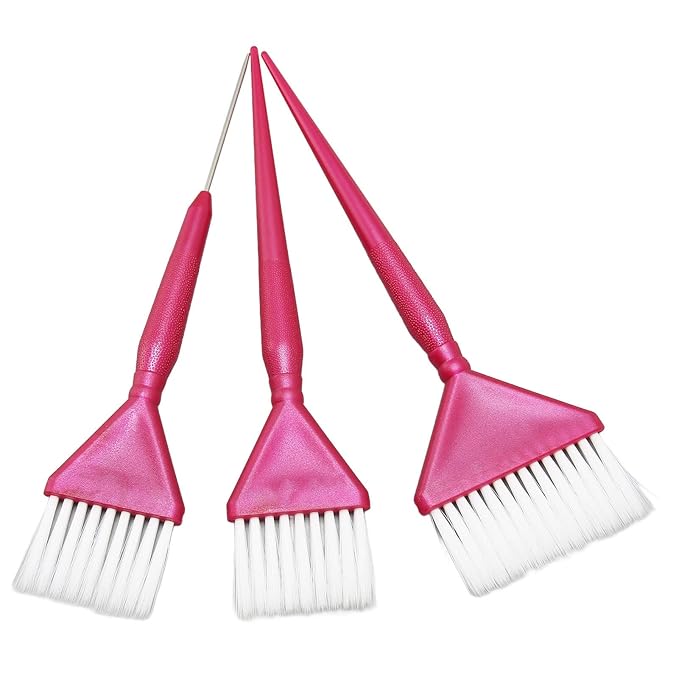 ZJchao Hair Dye Brush, Hair Color Brush Dye Applicator 3PCS with Ergonomic Handles for Dyeing, Bleaching, Treatment