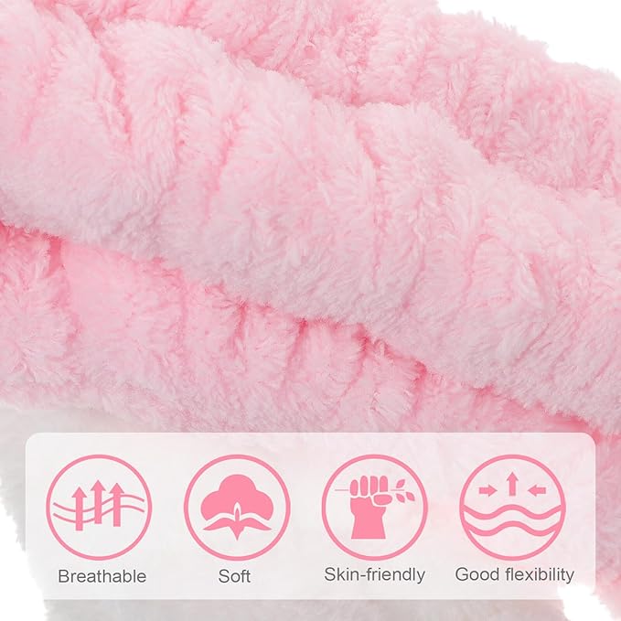 4pcs Spa Headbands for Women Adjustable Elastic Facial Hairbands Non-slip Makeup Wash Face Exercise Head Wraps Soft Hair Accessories