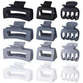 3 Styles Hair Clips for Women Small Medium Big Claw Clips for Thin Thick Hair 12 Pcs Hair Claw Clips Hair Clips Combination Hair Accessories for Women (Grey)