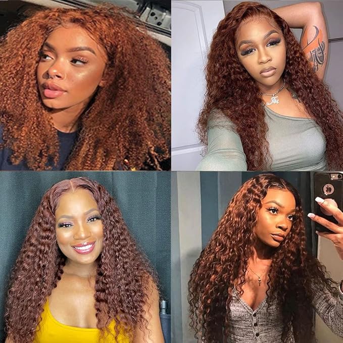 Light Brown Bundles Human Hair Color 30 Water Wave Bundles 18 20 22 Inch Niegmeag Peruvian Virgin Remy Hair Extensions Double Weft Light Brown Wet and Wavy Bundle Hair Weave 300g