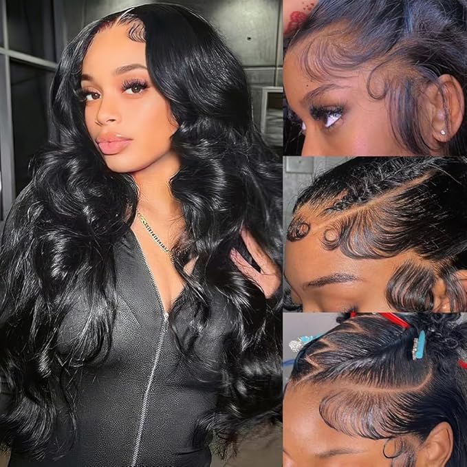 28 Inch Body Wave Lace Front Wigs Human Hair 13X6 HD Lace Front Wigs Human Hair 200% Density Glueless Wig Pre Plucked Lace Front Wigs for Women Natural Color