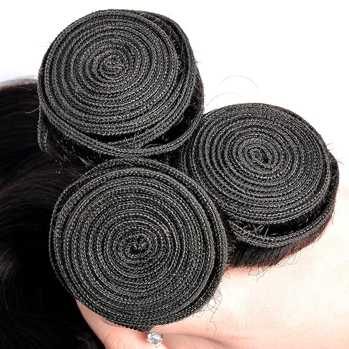 Human Hair Bundles Natural Black Straight Bundles 20 22 24 Inch Brazilian Virgin Remy Hair Extensions Niegmeag Double Weft Color 1B Straight Bundle Hair Weave 300g