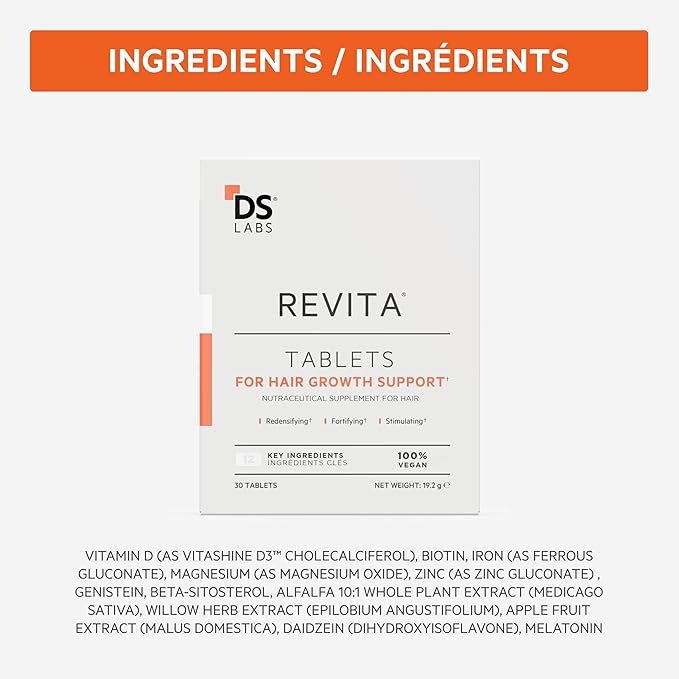 DS Labs Revita Shampoo & Revita Tablets Kit, 205mL & 30 Tablets – Scalp First Cleanse & Daily Supplement for Fuller Looking, Thicker Looking Hair, Sulfate & Silicone Free, for Men & Women