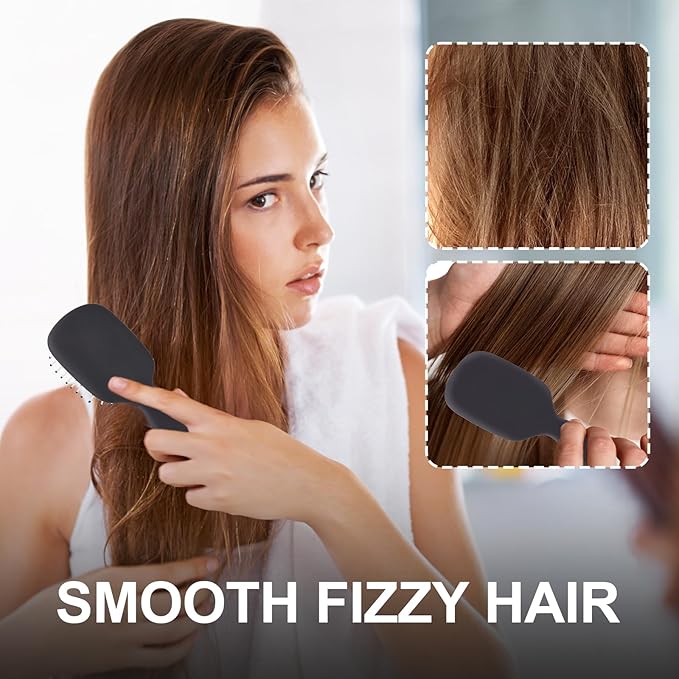 Mini Hair Bursh for Women Men and Kids, Protable Travel Size Hair Brush for Pockets Purses, Mini Detangler Brush for All Hair Types, Small Paddle Brush for Detangling (1 Pack-Black)