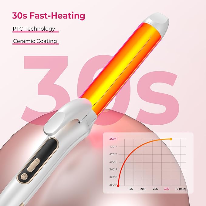 2 in 1 Curler and Straightener Travel Dual Voltage Curling Iron 1.25 Inch Normal Size Hair Curler Ceramic with EU/UK Plug Adapter for Travel Curling Wand Adjustable Temperature and Anti-Tangle
