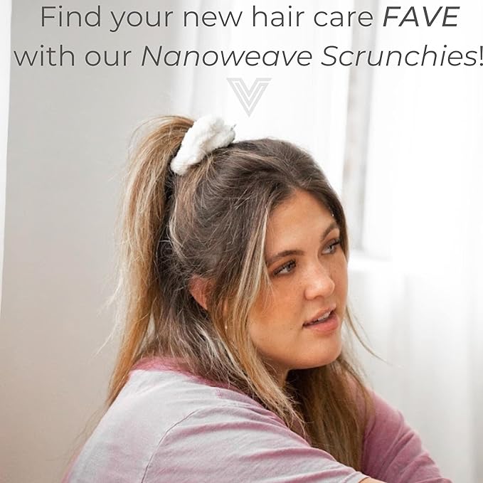 VOLO Hair Drying Scrunchie | Hair Scrunchies for Women | Ultra Soft, Thick, Anti Frizz, Breakage Free, Absorbent, & Gentle Ties that Decrease Dry Time | Microfiber | Luna Gray & Cloud Pink 4PK